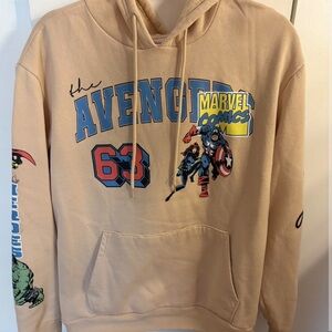 Marvel Beige Hoodie with Red Logo